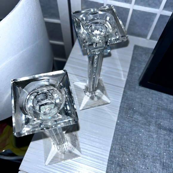 SILVER SPARKLE CANDLE HOLDERS - Picture 2 of 7